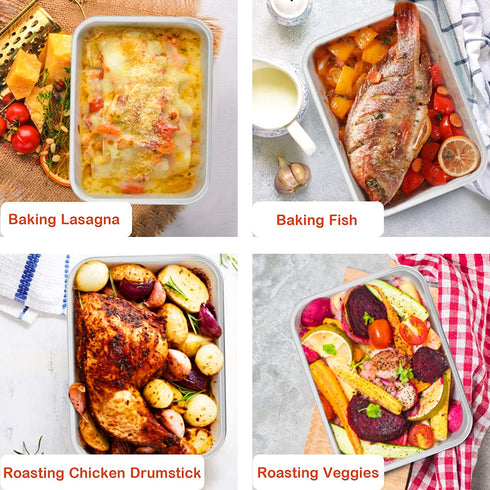 Stainless Steel Sheet Cake Pan Set of 2, E-far 10.6 x 8.3 x1.7 Inches Small Brownie Baking Pan, Rectangular High-Sided Cookie Sheet Pan Fit for Toaster Oven, Non-Toxic & Heavy Duty, Dishwasher Safe