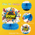 Set of 10 Hero Themed Party Decoration Superhero Honeycomb Centerpieces Hero Action Sign Table Centerpiece Fun Hero Theme Party Table Topper Decor for Happy Birthday Baby Shower Party Supplies Favor