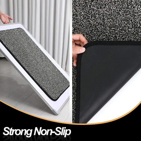 ITSOFT Non-Slip Polyester Dirt Trapper Door Mat Indoor Outdoor Entrance Rug for Front Door Super Absorbent, Machine Washable, 35 x 24 Inches Black & White