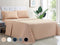 wavveUziz Bed Sheet Set Super Soft 100% Microfiber Sheet 1800 Brushed Microfiber Embroidered Full Size Bed Sheets 16-Inch Deep Pocket - 4 Piece, Beige