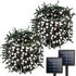YIQU White Extra-Long 2-Pack Each 72ft 200 LED Solar String Lights Outdoor, Waterproof Green Wire 8 Lighting Modes Solar Christmas Lights for Garden Patio Tree Party Wedding Decorations (Cool White)