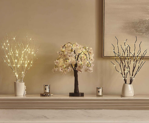 Birchlitland Lighted Birch Branches with Timer Battery Operated 18IN 70L Warm White LED Fairy Lights, Artificial Decorative Branch Lights for Home and Holiday Decoration Indoor Outdoor