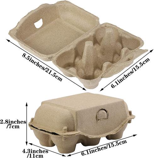 ADXCO 24 Pack Paper Egg Cartons Easter Reusable Egg Storage Natural Pulp Egg Cartons for Chicken Eggs Bulk Blank Egg Container Holds 6 Eggs For Storing Fresh Pasture Raised Eggs