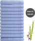 Summermia Washcloths 12 Pack 13"x13"-Bamboo Cotton Wash Clothes-Extra Absorbent, Soft Multipurpose Wash Cloth (Blue)