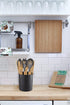 Monarch Abode Hand Hammered Kitchen Utensil Holder Crock, Large, Black