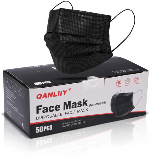 Disposable Face Masks (Black) 50PCS