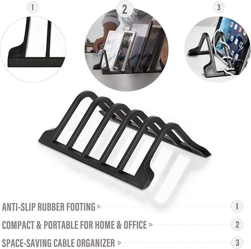 Prosumer's Choice Universal 5 Tablet and Smartphone Charging Organizer Rack/Desktop Stand Holder