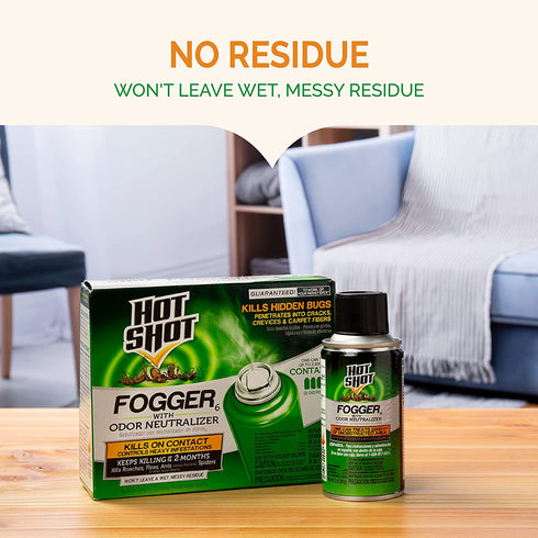 Hot Shot Fogger6 With Odor Neutralizer, 3/2-Ounce, Clear, 2-Packs (6 - Count)