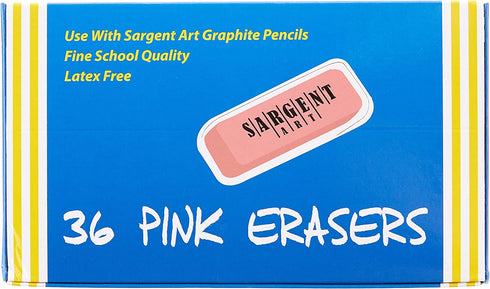 Sargent Art Large Erasers, 36 per Pack, Light Pink, Pink, Count