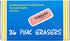 Sargent Art Large Erasers, 36 per Pack, Light Pink, Pink, Count