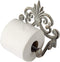 Fleur De Lis Cast Iron Toilet Paper Roll Holder - Cast Iron Wall Mounted Toilet Tissue Holder - European Vintage Design - 6.75" x 6.25" x 4.25? - with Screws and Anchors by Comfify (Antique White)