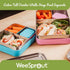 WeeSprout 18/8 Stainless Steel Bento Box (Compact Lunch Box) - 3 Compartment Metal Lunch Containers, Skid-proof Silicone Sleeve, for Kids & Adults, Bonus Dip Container, Fits in Lunch Bag & Backpack