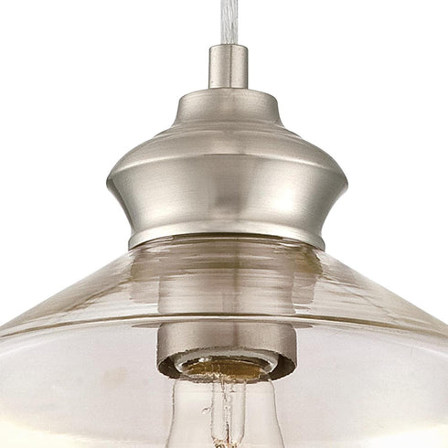Westinghouse Lighting 6106500 One-Light Indoor Mini Pendant, Brushed Nickel Finish with Clear Glass