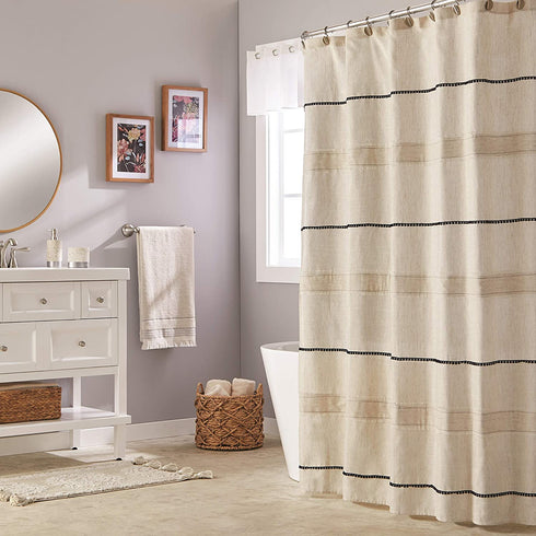 SKL Home Frayser Shower Curtain, 70" x 72", Linen