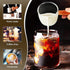 Tanlade Single Spout Espresso Shot Glass with Wood Handle Espresso Glass 75 ml Carafe Shot Glass Measuring Cup Mini Milk Glass Cup with Handle for Milk Coffee Espresso Making (1)