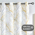 FMFUNCTEX Yellow White Blackout Curtain Panel for Bedroom Modern Tree Branch Print Curtain for Living Room Extra Long 108" Hotel Window Drapes 1pc Grommet Top