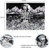 Skull Floral Tapestry Meditation Skeleton Tapestry Mountain Wave Tapestry Moon and Star Tarot Tapestry Starry Black and White Tapestry(59.1 x 82.7 inches)