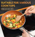 Michelangelo 8 Inch Frying Pan Nonstick, Copper Frying Pan with Lid, Small Frying Pan with Ceramic Coating, Nonstick Frying Pan 8 Inch, Small Copper Skillet, Small Fry Pan - 8 Inch