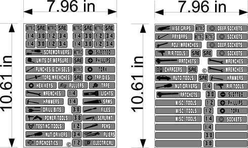 Tool Box Organizer Labels