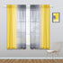 Kitchen Curtains Grey and Lemon Yellow Summer Decor Ombre Sheer Short Curtains for Bathroom Small Windows Sunflower Yellow Light Gray 45 Inch Length