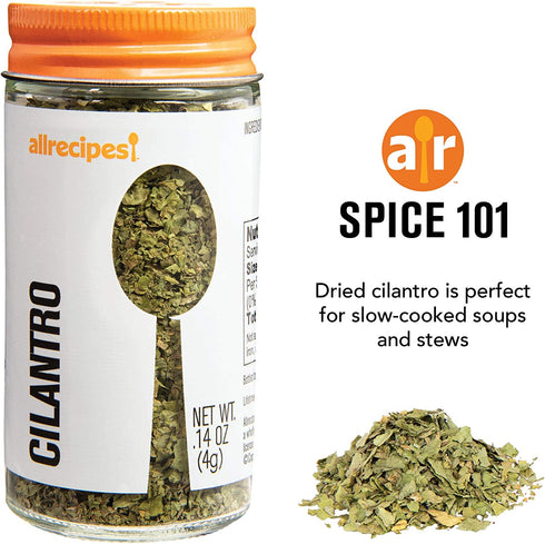 Allrecipes Taste of Mexico (Cilantro, Ground Cumin, Fajita Blend) in Glass Jars with Removable Sifter Caps for Sprinkling, Set of 3