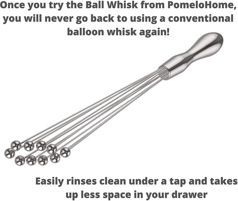 PomeloHome Stainless Steel Ball Whisk | 12 inch Whisk