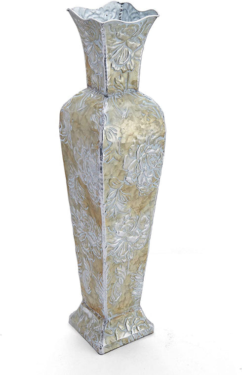Elements 5274372 Gold Floral Decorative Metal Vase, 24-Inch, Assorted