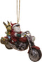 Cape Shore Santa and Reindeer Riding a Harley Motorcycle Ornament