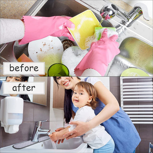 2 Pieces Faucet Absorbent Mat Kitchen Faucet Sink Splash Guard Microfiber Cleaning Cloth Pads for Faucet Grey Wraparound Absorbent Mat for Kitchen Faucet RV Water Stains Preventer (18 x 4 Inch)
