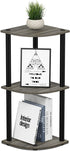 Furinno Turn-N-Tube 3-Tier Corner Display Rack Multipurpose Shelving Unit, French Oak Grey/Black, Model:12077GYW/BK