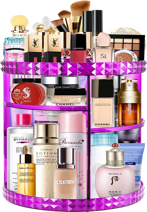 Clear Makeup Organizer - Perfume Organizer Tray V-Hanver Adjustable Makeup Storage Organizer with 6 Layers, Large Capacity Clear Makeup Organizer Acrylic Cosmetic Display Case