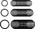 Flat Key Rings Key Chain Metal Split Ring 36pcs (Round 3/4 Inch, 1 Inch and 1.25 Inch Diameter), for Home Car Keys Organization, Lead Free Electroplated Black