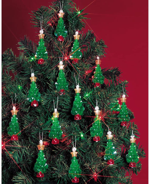 Beadery Holiday Beaded Ornament Kit, 2.25-Inch, Mini Trees, Makes 24 Ornaments