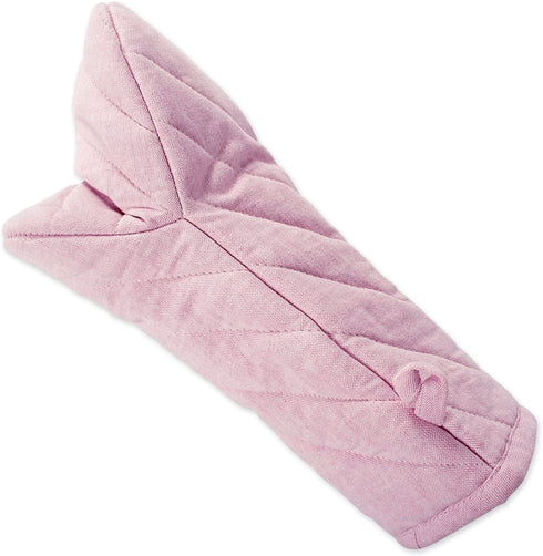 DII 100% Cotton Solid Chambray Kitchen Set, Oven Mitts, Rose, 2 Piece