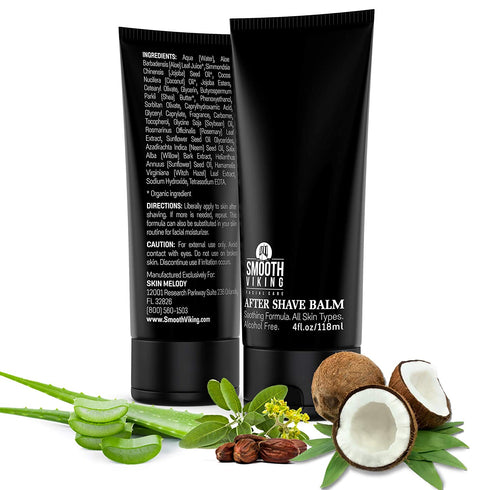 After Shave Balm For Men - Alcohol-Free Mens Aftershave for Sensitive Skin (4 Oz) - Soothing, Moisturizing Face Care Post Shave Balm with Masculine Spiced Black Pepper Scent