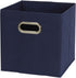 Household Essentials 81-1 Foldable Fabric Storage Bins | Set of 6 Cubby Cubes with Handles | Navy Blue, 6 lbs