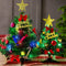 2Pc Mini Christmas Tree 20in &12in Tabletop Mini Xmas Tree Set with Lights,DIY Artificial Christmas Small Tree with Hanging Ornaments for Bedroom Dining Table Christmas Decor (A+B)