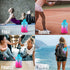 Kaptron Gym Water Bottle with Case - Bodybuilding Water Bottle - Strong Durable 2.2 Litre Water Bottle with Handle - BPA Free Large Half Gallon Sports Water Bottles (Blue Pink, Medium)