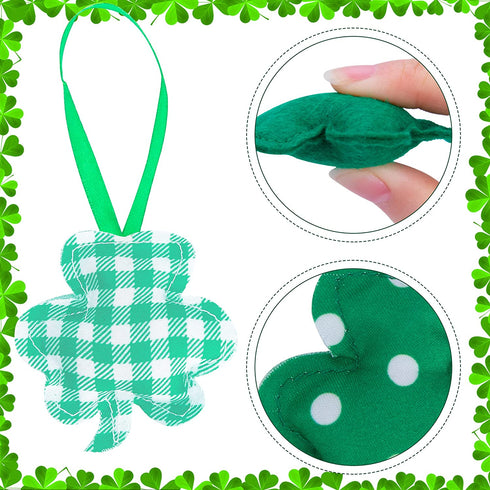 20 Pieces St. Patrick 's Day Shamrock Ornaments, Luck Hanging Green Clover Ornament for St. Patrick 's Day Party Outdoor Indoor Decorations