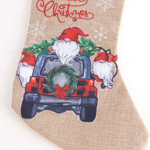 Yuokwer Christmas Stockings?Big Size 4 Pack 18-Inch Extra Long Blue Truck Burlap Stocking Xmas Hanging Stocking Character for Family Holiday Season Decor (Blue Car, 4)