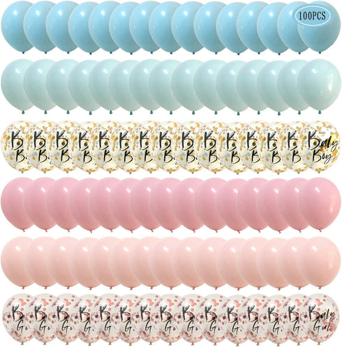 Gender Reveal Balloons Pink Blue- Confetti Balloons for Baby shower Twins Boy and Girl Party Decorations