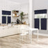 No. 918 Martine Microfiber Semi-Sheer Rod Pocket Kitchen Curtain Valance and Tiers Set, 54 in x 24 in (3 Piece), Navy Blue