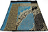 Islamic Prayer Rug Thin Woven Chenille and Taffeta Turkish Sajadah Intricate Design Metallic Ottoman Mat (Black + Blue)