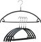 MAWA by Reston Lloyd Model 42/U Euro Non-Slip Space-Saving Clothing Hanger with Bar& Hooks for Skirs, Pack of 5, Black, 5 Count