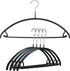 MAWA by Reston Lloyd Model 42/U Euro Non-Slip Space-Saving Clothing Hanger with Bar& Hooks for Skirs, Pack of 5, Black, 5 Count