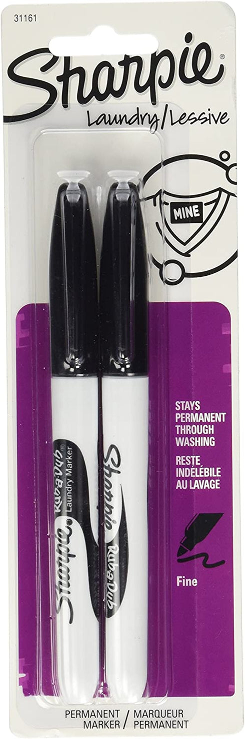Sharpie Rub-a Dub Laundry Markers Black, 2pk