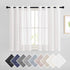 NICETOWN 45" Long White Flax Linen Sheer Bedroom Curtains Grommet, Decorative Window Treatment Draperies Privacy with Light Through for Kitchen/Nursery/Bathroom, 52" Wide, Sold as 2 Panels