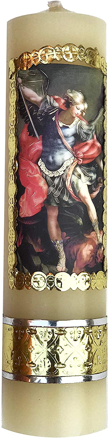 Archangel Saint Michael Archangel Colorful Candle Protection Angel Vela de San Miguel Arcangel