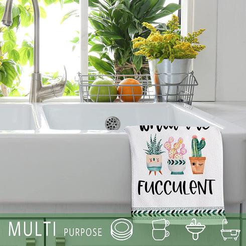 pinata Plant Lover Gifts Funny Kitchen Towels, What The Fucculent, I Wet My Plants Gifts for Gardeners, Crazy Plant Lady Gifts, Decorative Kitchen Towels, Hand Towels, Tea Towels, Housewarming Gift