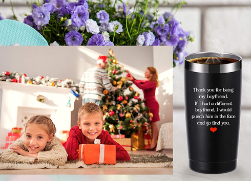 Thank You For Being My Boyfriend 20 OZ Tumbler.Valentines Day Gifts.Dating,Anniversary,Birthday,Christmas Gifts for Boyfriend,Husband,Fiance,Men,Naughty Sexy Beast Travel Mug(Black)